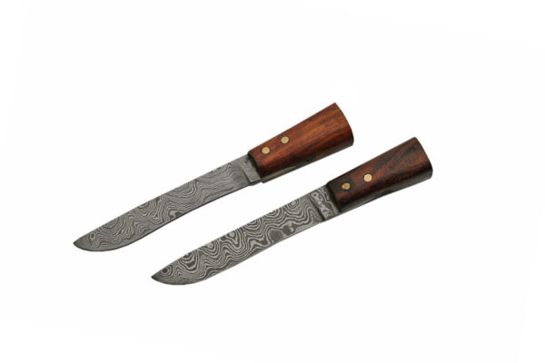 Brown Damascus Steel Blade | Olive Wood Handle 18 inch Edc Hunting Kukri