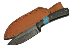 Texas Rattler Damascus Steel Blade | Acrylic Handle 9.75 inch Edc Hunting Knife