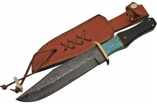 12.5″ HORN/TURQOUISE BOWIE KNIFE