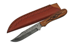 7.5" ACACIA WOOD DAMASCUS HUNTER