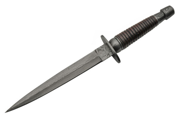 Commando Damascus Steel Blade | Padook Wood Handle 12.5 Edc Dagger Knife