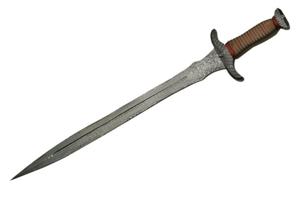 30" NEEDLE TOOTH WIRED DAMASCUS SWORD