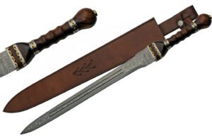 Gladius Damascus Steel Blade | Wooden Handle 25.5 inch Sword