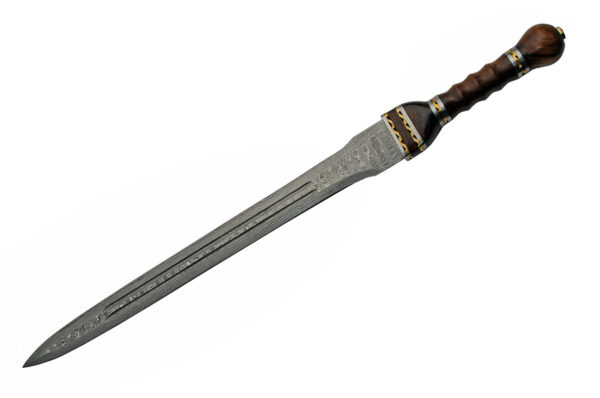 Gladius Damascus Steel Blade | Wooden Handle 25.5 inch Sword