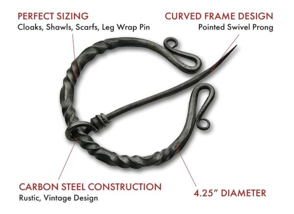 4.5″ Medieval Twisted Cloak Pin