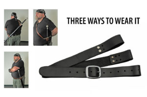 Medieval Black Leather Adjustable 38-54 Samurai Shoulder Belt