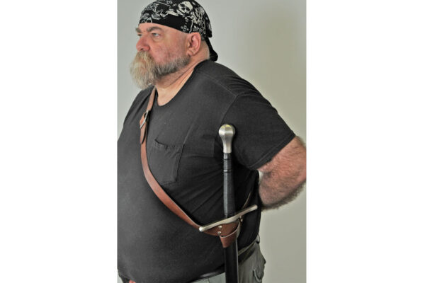 Medieval Brown Leather Adjustable 38-54 Samurai Shoulder Belt