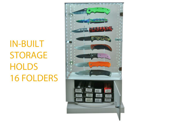 16 Piece Acrylic LED Rotating Display Case | Stand with Pre Assorted Knives
