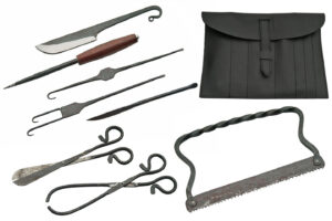 Medieval Carbon Steel Medical Kit With Leather Case