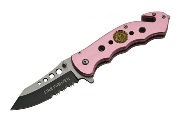 Tac Force Stainless Steel Blade | Abs Handle With Fire Fighter Emblem 4.5 inch Edc Pocket Knife