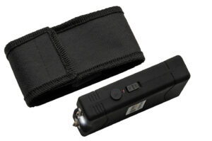 Kwik Force Black 4-inch Stun Gun With Built-in Charger