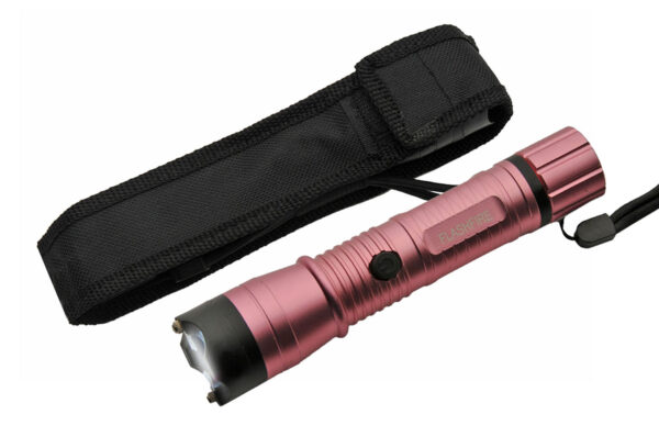 6.75" Pink Kwik Force Flashfire Stun Gun