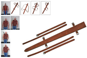 Dark Brown Suede 31 inch Sword Sheath With Shoulder Strap