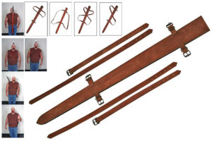 Dark Brown Suede 38 inch Sword Sheath With Shoulder Strap