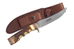 Golden Spike Stainless Steel Blade | Staglon Handle 9.5 inch EDC Hunting Knife