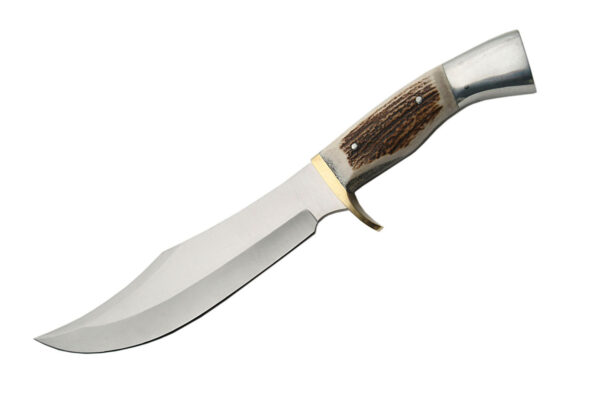 Iron Cougar II Stainless Steel Blade | Stag Handle 13.5 inch Edc Hunting Knife