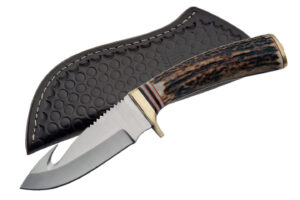 8.5″ Stag Guthook Hunting Knife With Sheath 8.5″ Stag Guthook Hunting Knife With Sheath