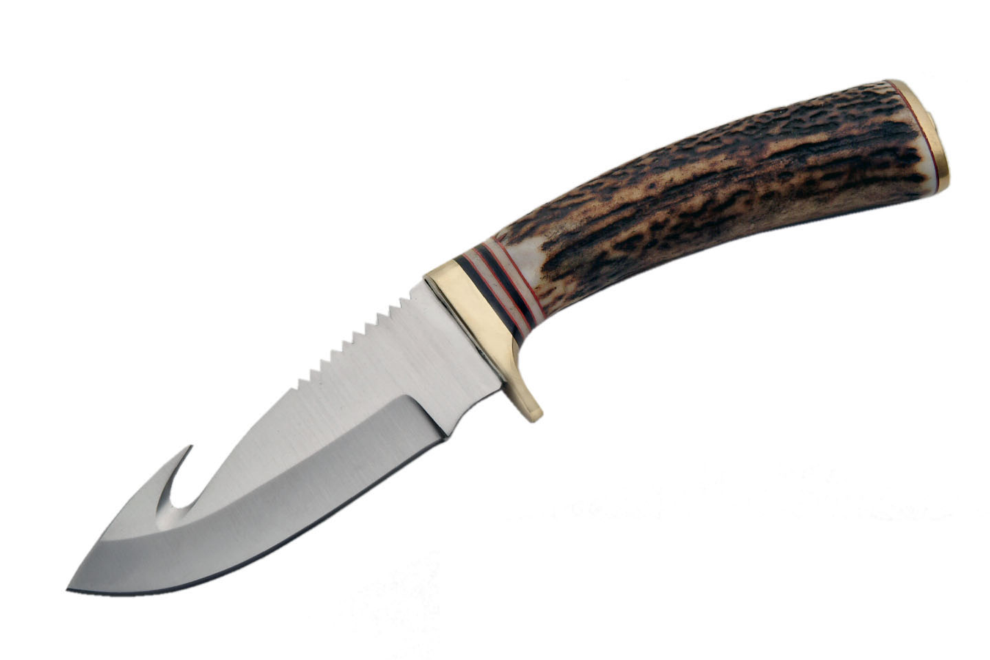8.5″ Stag Guthook Hunting Knife With Sheath 8.5″ Stag Guthook Hunting Knife With Sheath