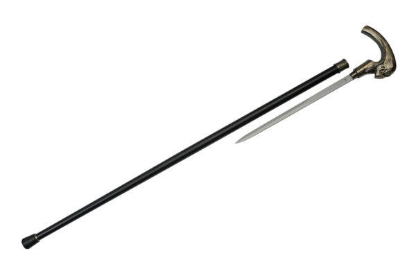 Alien Skull Stainless Steel Blade | Metal Handle 37 inches Walking Cane Sword