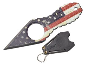 US Flag Stainless Steel Blade | Grenade Shape Handle 4.25 inch Edc Neck Knife