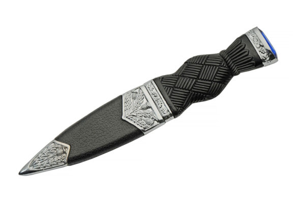 Sapphire Stainless Steel Blade | Black Rubber Handle 7.25 inch Edc Scottish Dirk Knife