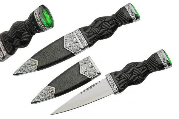 Emerald Stainless Steel Blade Black Rubber Handle 7.25 inch Edc Scottish Dirk Knife