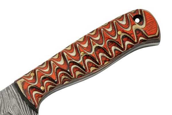 Twisted Damascus Steel Blade Color Wood Handle 4 inch Edc Hunting Knife