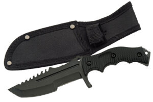 Black Finish Stainless Steel Blade | Abs Handle 8.5 inch Edc Hunting Knife