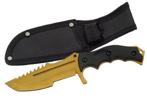 Gold Black Stainless Steel Blade | Abs Handle 8.5 inch Edc Hunting Knife
