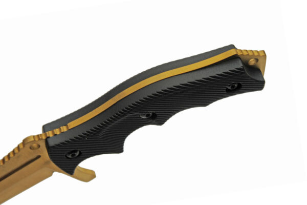 Gold Black Stainless Steel Blade | Abs Handle 8.5 inch Edc Hunting Knife