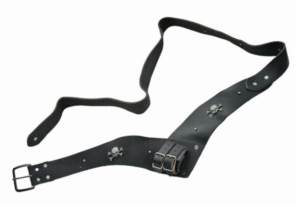 Black Leather Frog Belt / Pouch