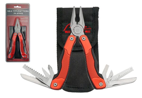 4" RED MULTIFUNCTION PLIER