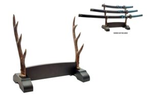 Antler 3 Tier Sword Stand Samurai Katana Display Stand Three Tier Brown