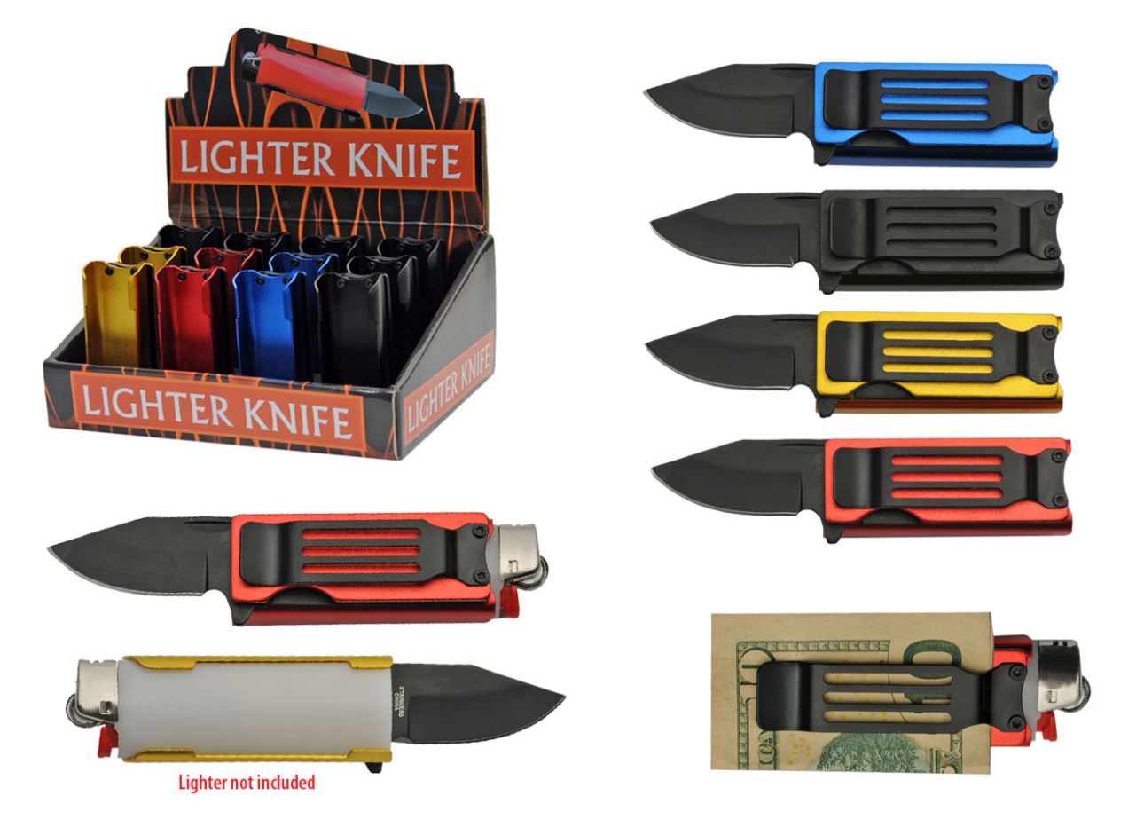 12 PIECE LIGHTER KNIFE DISPLAY Rogue Armor USA