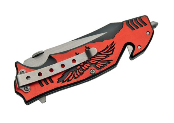4.5" RED & BLACK EAGLE RESCUE KNIFE