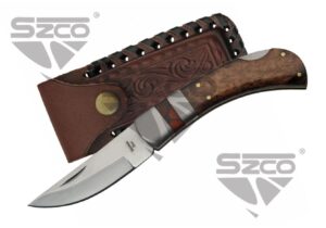 4" SINGLE BOLSTER BROWN BONE LOCKBACK FOLDER