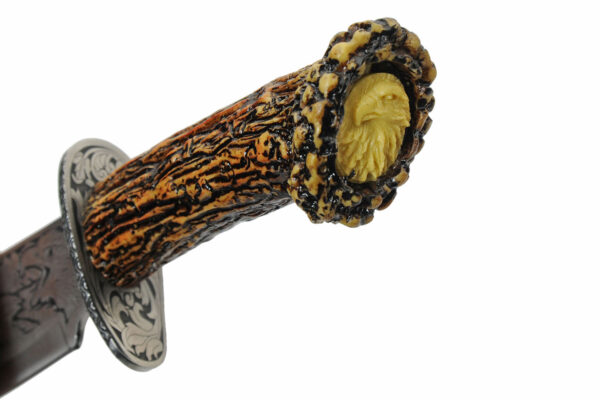 Eagle Stainless Steel Blade | Stag Handle 11.50 inch Decorative Knife With Resin Antler Stand