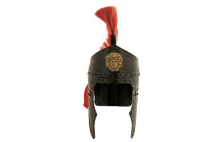 Roman Red Plumed Brass Finish 20 Guage Cold Steel Queen Guard’s Helmet