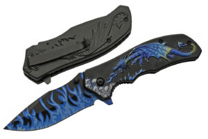 Blue Dragon Stainless Steel Blade | Abs Handle 8.25 inch Edc Folding Knife