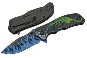 Green Dragon Stainless Steel Blade | Abs Handle 8.25 inch Edc Folding Knife