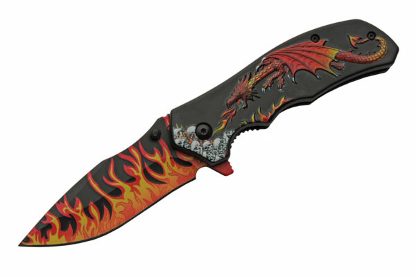 Red Dragon Stainless Steel Blade | Abs Handle 8.25 inch Edc Folding Knife