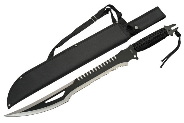 Fantasy Black Stainless Steel Blade | Cord Wrapped Handle 25 inch Edc Hunting Machete
