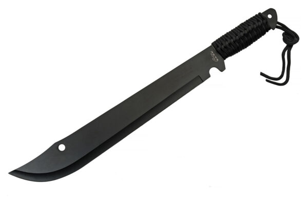 Bushweed Black Stainless Steel Blade | Cord Wrapped Handle 21 inch Edc Hunting Machete