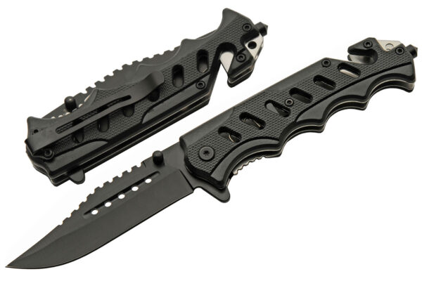 Black Tactical Stainless Steel Blade | Abs Handle 4.75 inch Edc Pocket Folding Knife
