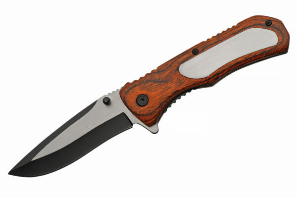Engravable Stainless Steel Two Tone Blade | Abs Handle 4.5 inch Edc Pocket Folding Knife