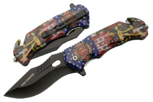 Fire Fighter Hero Stainless Steel Blade | Abs Handle 4.75 inch Edc Pocket Folding Knife