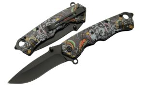 Skull Pirate Stainless Steel Blade | Abs Handle 4.75 inch Edc Pocket Folding Knife