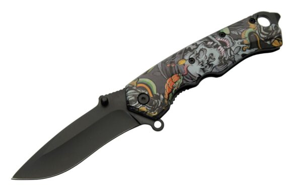 Skull Pirate Stainless Steel Blade | Abs Handle 4.75 inch Edc Pocket Folding Knife