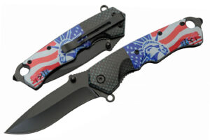 Lady Liberty Stainless Steel Blade | Abs Handle 4.75 inch Edc Pocket Folding Knife