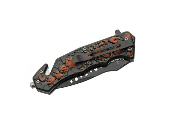 Orange Scorpion Stainless Steel Blade | Abs Handle 4.75 inch Edc Pocket Folding Knife